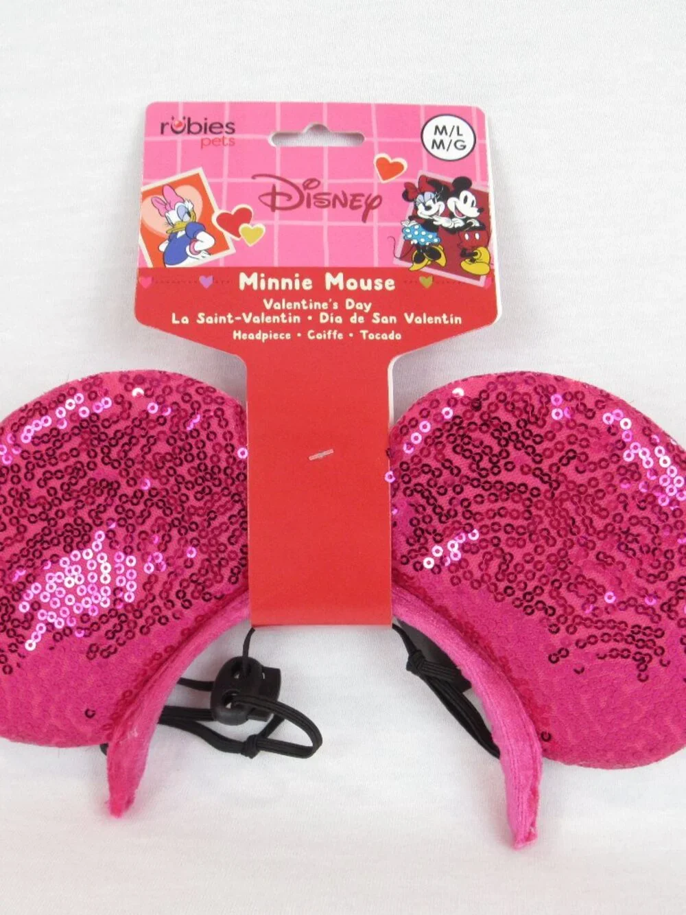 Rubies Pets Minnie Ears Valentines for Dogs Pink Ears Pooch Headpiece Size M/L